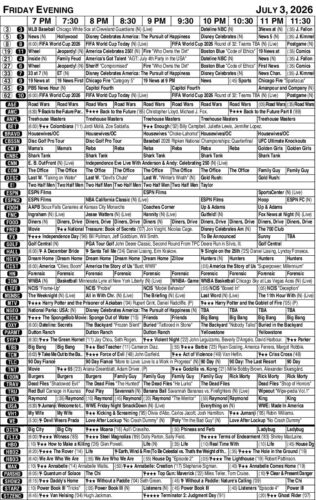 FRIDAY EVENING TV LISTINGS